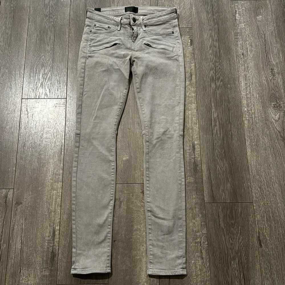 Vince grey skinny jeans with zipper detail 27